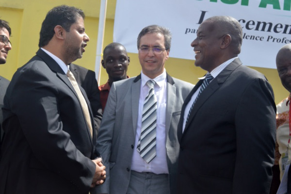Guinean and UAE officials at the NDC cornerstone-laying ceremony in the Guinean capital Conakry. Guinean and UAE officials at the NDC cornerstone-laying ceremony in the Guinean capital Conakry.