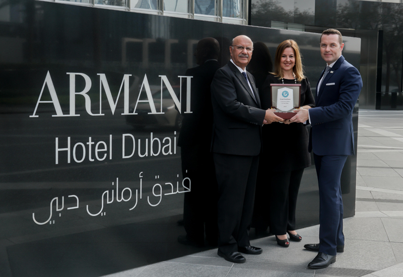 (From left to right) Abdul Quddus, director of engineering, Armani Hotel Dubai; Sandrine Le Biavant, director consultancy, Farnek Middle East; Mark Kirby, general manager, Armani Hotel Dubai. (From left to right) Abdul Quddus, director of engineering, Armani Hotel Dubai; Sandrine Le Biavant, director consultancy, Farnek Middle East; Mark Kirby, general manager, Armani Hotel Dubai.