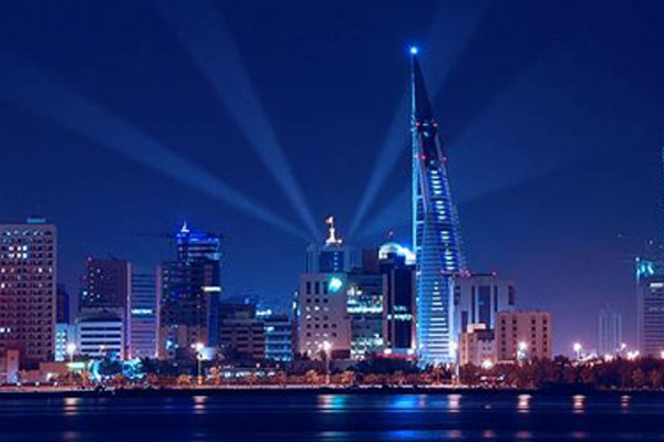 A panshot of the Bahrain nocturnal skyline-representational image only. A panshot of the Bahrain nocturnal skyline-representational image only.