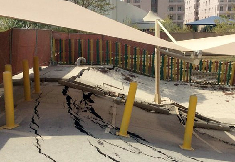 Barwa City parking lot cave-in. (Image courtesy: Doha News) Barwa City parking lot cave-in. (Image courtesy: Doha News)