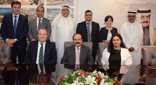 Dr Floris Hendrikus Schulze, Dr. Abdul-Hussain Ali Mirza and Jehan Al Murbati, executive director, SEU, Bahrain (all seated) pose for a group picture. Dr Floris Hendrikus Schulze, Dr. Abdul-Hussain Ali Mirza and Jehan Al Murbati, executive director, SEU, Bahrain (all seated) pose for a group picture.