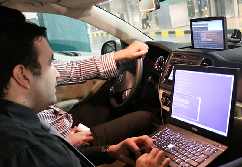 Testing the connections between vehicles (image Doha News). Testing the connections between vehicles (image Doha News).