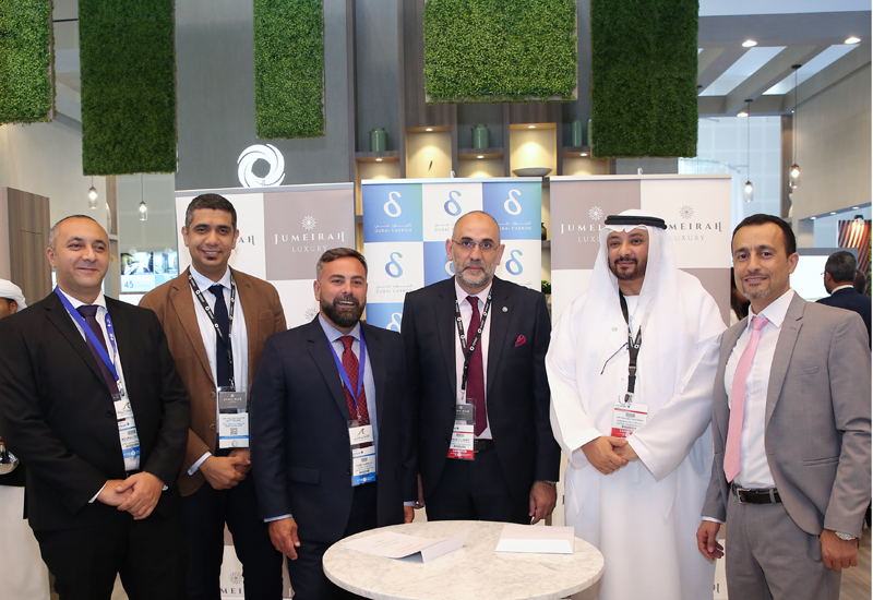Jumeirah Luxury Living chief executive officer Walid El Dawy and Dubai Carbon chief executive officer Ivano Iannelli at the signing ceremony. Jumeirah Luxury Living chief executive officer Walid El Dawy and Dubai Carbon chief executive officer Ivano Iannelli at the signing ceremony.
