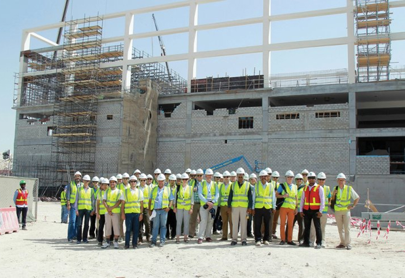 International Engineering Insurance Association delegates posing for a group picture at the construction site of the Khalifa International Stadium. (Image:<i>The Peninsula</i>). International Engineering Insurance Association delegates posing for a group picture at the construction site of the Khalifa International Stadium. (Image:<i>The Peninsula</i>).