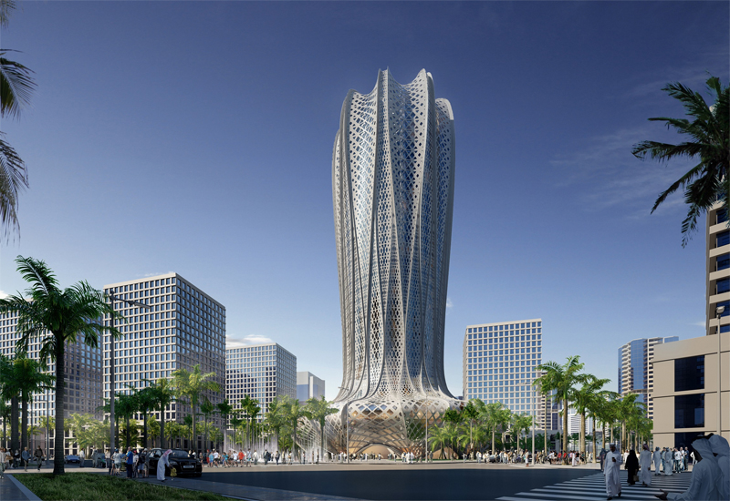 Inspired by the shape of the desert hyacinth, the one buildings is a 38-story tower in the Marina district of Lusail. Inspired by the shape of the desert hyacinth, the one buildings is a 38-story tower in the Marina district of Lusail.