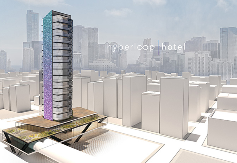 Hyperloop hotel concept. Hyperloop hotel concept.