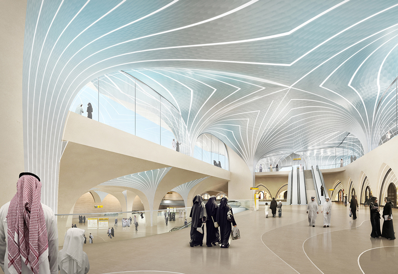 Artist's impression of one of the staions along the Doha Metro. Artist's impression of one of the staions along the Doha Metro.