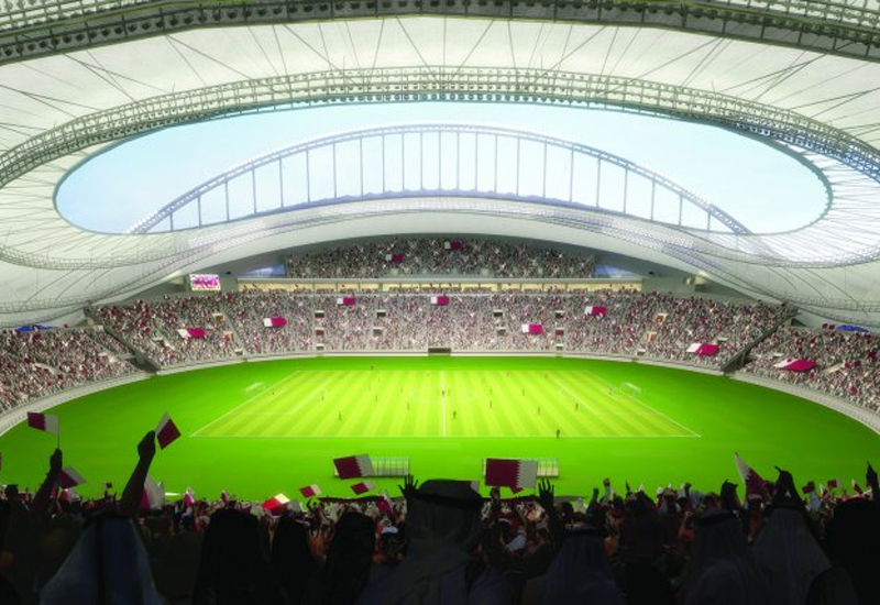 A computer-generated image of the iconic Khalifa International Stadium. A computer-generated image of the iconic Khalifa International Stadium.