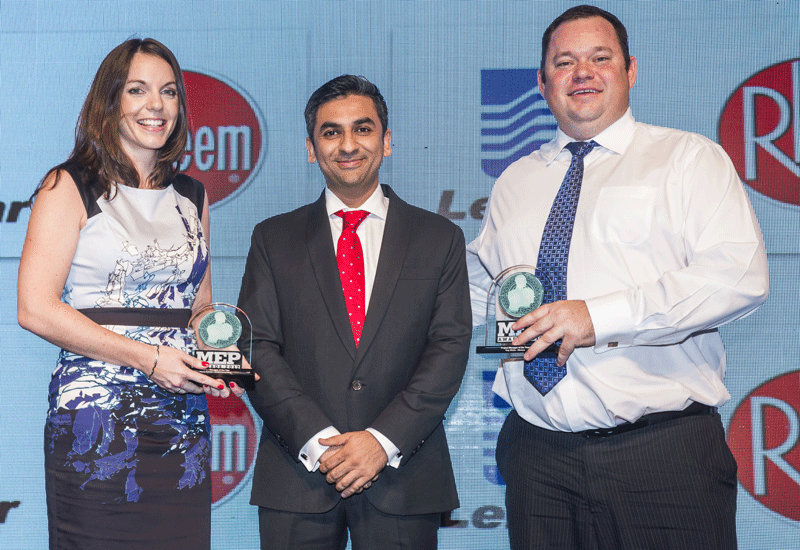 L to R: Aoidin Curran, associate projects at WME Consultants, Kartik Raval, general manager, Leminar Air Conditioning (presenter), Roy Wicks, project manager at Alemco. L to R: Aoidin Curran, associate projects at WME Consultants, Kartik Raval, general manager, Leminar Air Conditioning (presenter), Roy Wicks, project manager at Alemco.