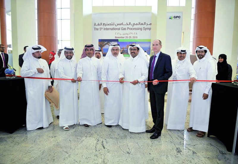 H E Dr Mohammed bin Saleh Al Sada, Minister of Energy and Industry; and other officials cutting the ribbon marking the opening of the Exhibiton of the 5th International Gas Processing Symposium, yesterday. (Image: The Peninsula.) H E Dr Mohammed bin Saleh Al Sada, Minister of Energy and Industry; and other officials cutting the ribbon marking the opening of the Exhibiton of the 5th International Gas Processing Symposium, yesterday. (Image: The Peninsula.)