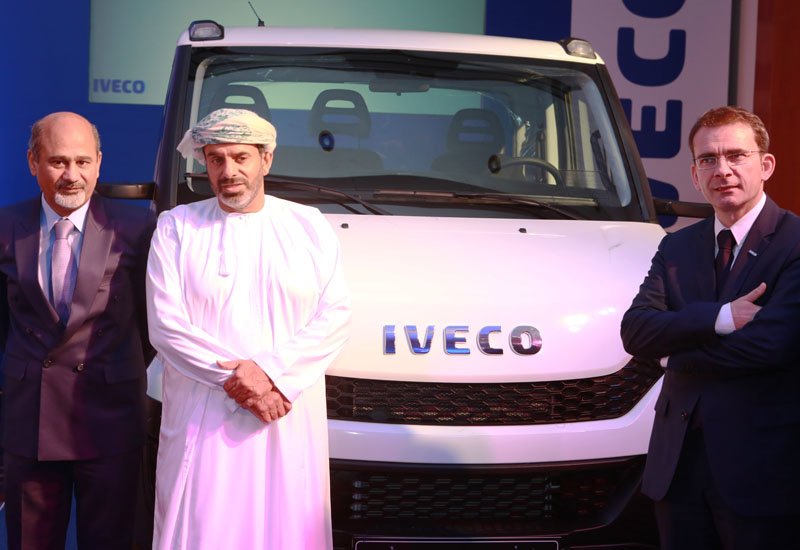 L-R: Divyendu Kumar, MD of Bahwan International Group Holding; Ahmed Bahwan, chairman of Bahwan International Group Holding; Pierre Lahutte, Iveco brand president L-R: Divyendu Kumar, MD of Bahwan International Group Holding; Ahmed Bahwan, chairman of Bahwan International Group Holding; Pierre Lahutte, Iveco brand president