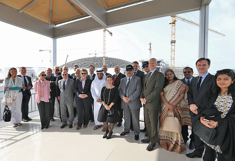 Representatives from the USA, UK, Germany, India and Pakistan were among the group which toured the site on Saadiyat Island. Representatives from the USA, UK, Germany, India and Pakistan were among the group which toured the site on Saadiyat Island.