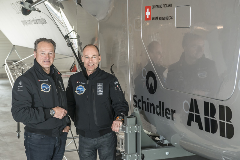 André Borschberg and Bertrand Piccard. André Borschberg and Bertrand Piccard.