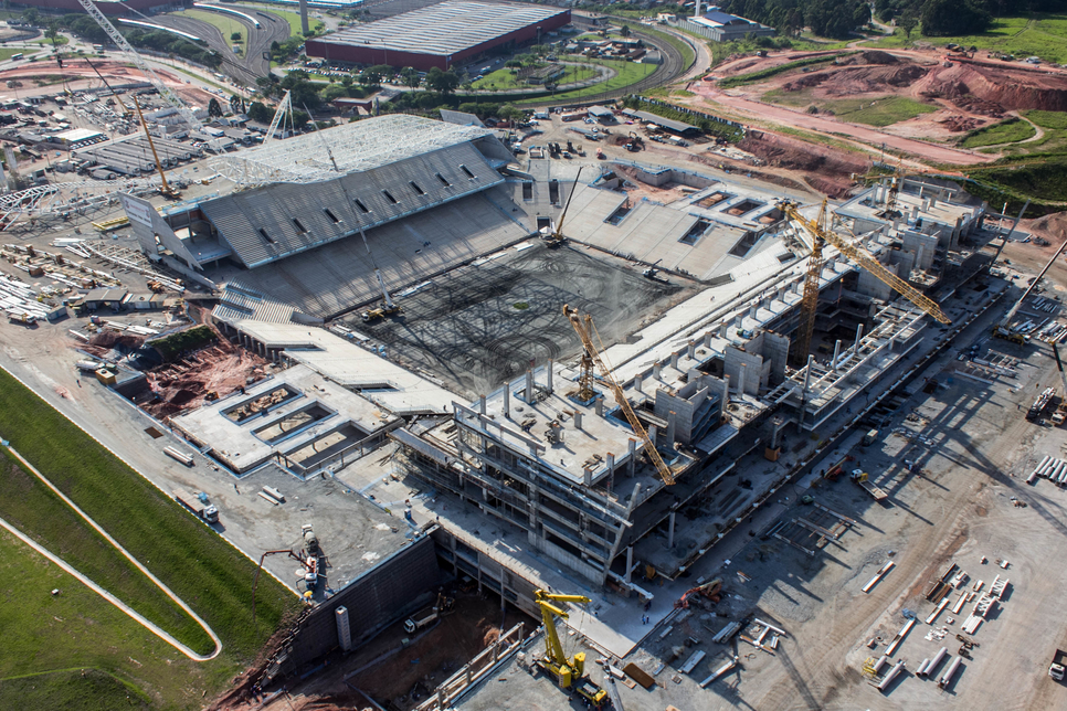 The construction of Arena Corinthians. The construction of Arena Corinthians.