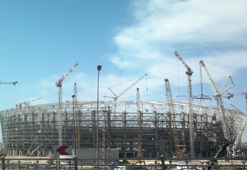 images Baku Stadium Aerial 22 skyjack scissor lifts assist with
