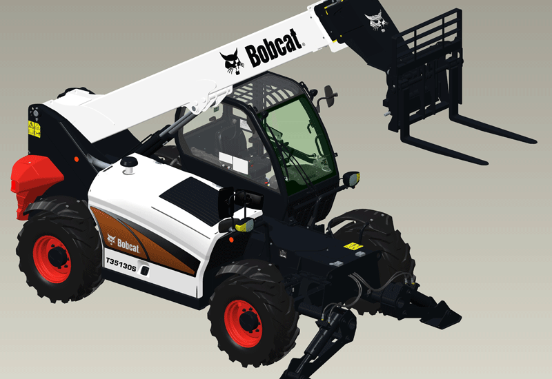 The Bobcat T35130S offers a maximum lift height of 12.55m and a maximum forward reach of 8.6m. The Bobcat T35130S offers a maximum lift height of 12.55m and a maximum forward reach of 8.6m.