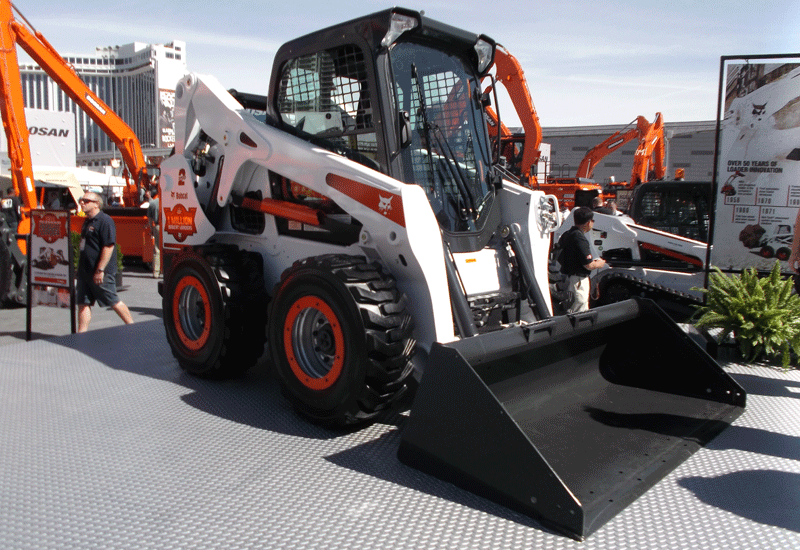 A special edition Bobcat skid-steer loader on display at CONEXPO 2014 in Las Vegas. A special edition Bobcat skid-steer loader on display at CONEXPO 2014 in Las Vegas.