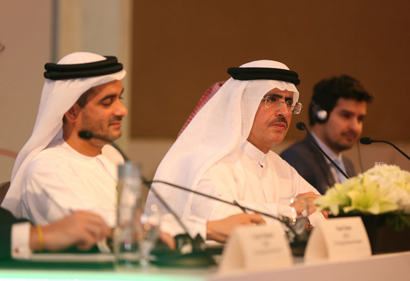 DEWA CEO HE Saeed Al Tayer reveals the winning bidder at a press conference at Dubai's Grand Hyatt hotel DEWA CEO HE Saeed Al Tayer reveals the winning bidder at a press conference at Dubai's Grand Hyatt hotel