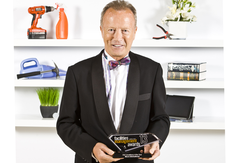 Bill Heath with the sixth FM Consultancy awards trophy for Macro International. Bill Heath with the sixth FM Consultancy awards trophy for Macro International.