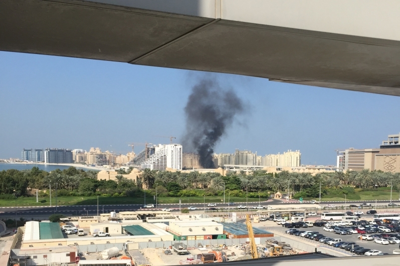 A fire broke out at Palm Jumeirah. A fire broke out at Palm Jumeirah.