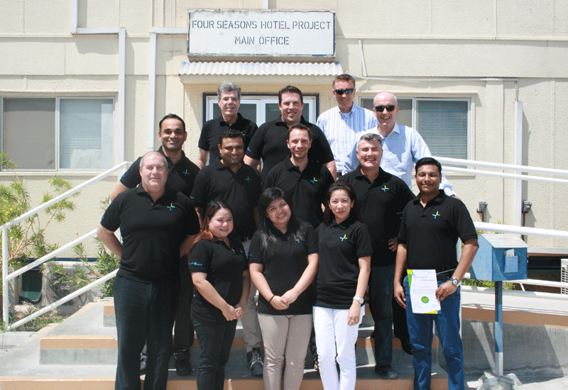 The construction team working on Four Seasons Hotel Abu Dhabi. The construction team working on Four Seasons Hotel Abu Dhabi.