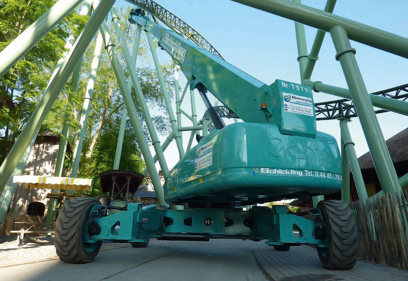 Two Genie booms were used in the construction of Europe’s third-highest rollercoasters, ‘The Oath of Kaernan’. Two Genie booms were used in the construction of Europe’s third-highest rollercoasters, ‘The Oath of Kaernan’.