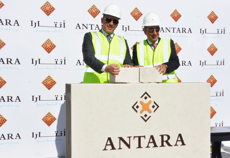 Gulf Related executive director Raja Alameddine (left) and managing director Emile Habib lay the cornerstone Gulf Related executive director Raja Alameddine (left) and managing director Emile Habib lay the cornerstone