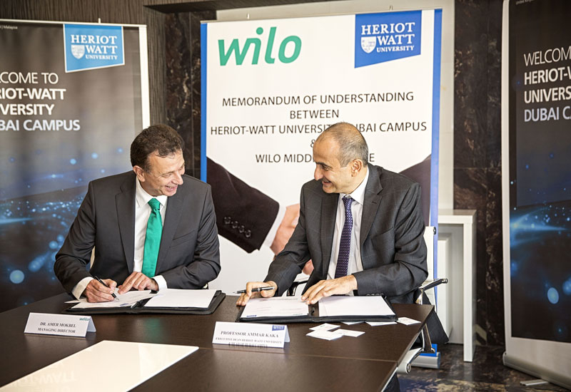As part of the MoU, Heriot-Watt’s Mechanical Engineering Laboratory will be renamed the Wilo Pump Laboratory. As part of the MoU, Heriot-Watt’s Mechanical Engineering Laboratory will be renamed the Wilo Pump Laboratory.