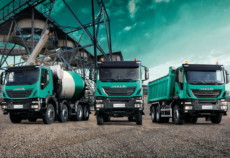 The Iveco Trakker tractor head, tipper body and mixer body. The Iveco Trakker tractor head, tipper body and mixer body.