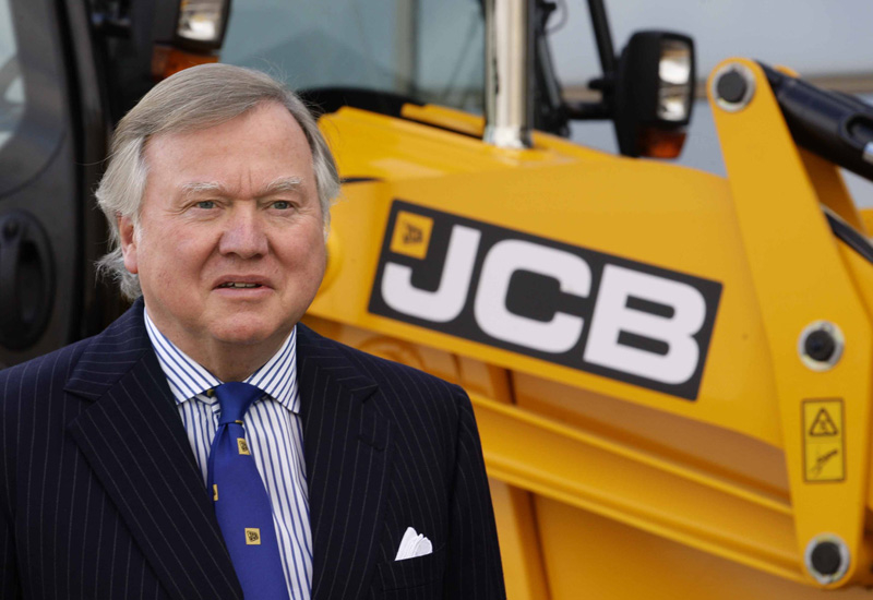 Chairman Lord Anthony Bamford outside JCB headquarters in Rocester, Staffordshire (UK). Chairman Lord Anthony Bamford outside JCB headquarters in Rocester, Staffordshire (UK).