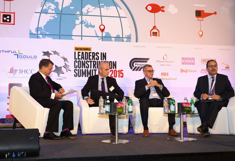 Left to right: Wael Allan, Arcadis; Campell Gray, Faithful+Gould; Melvyn Ford, Hill International; and, Yaver Abidi, Ramboll Middle East, at Leaders i Left to right: Wael Allan, Arcadis; Campell Gray, Faithful+Gould; Melvyn Ford, Hill International; and, Yaver Abidi, Ramboll Middle East, at Leaders i