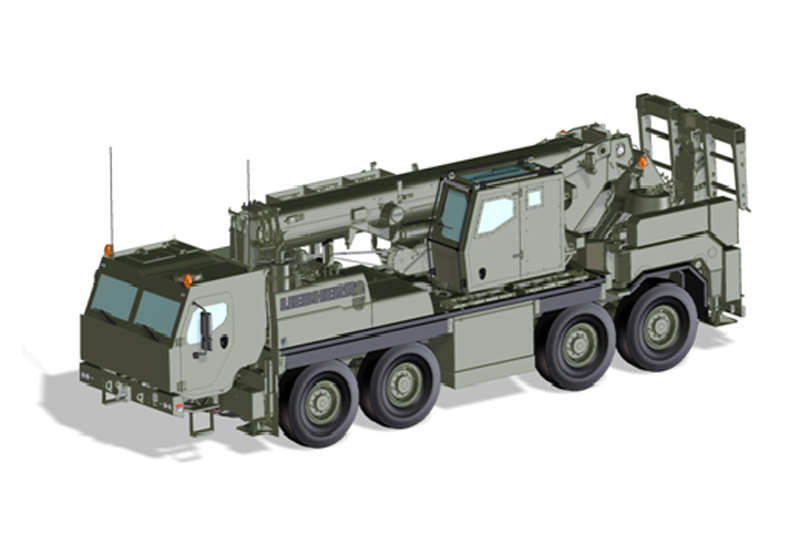 An artist's impression of the Liebherr G-BKF armoured rescue crane. An artist's impression of the Liebherr G-BKF armoured rescue crane.