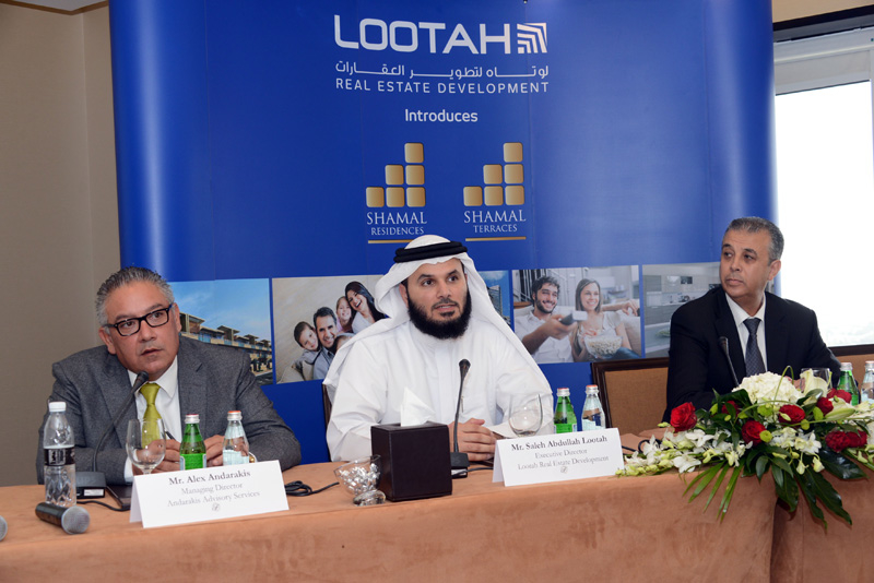 Saleh Abdullah Lootah (centre), executive director of Lootah Real Estate Development, Ahmad Saeed (right), senior director, Arif and Bintoak, Alex And Saleh Abdullah Lootah (centre), executive director of Lootah Real Estate Development, Ahmad Saeed (right), senior director, Arif and Bintoak, Alex And
