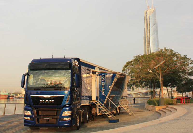 MAN's truck driving simulator allows users to hone their on-road and off-road skills in a consequence-free environment. MAN's truck driving simulator allows users to hone their on-road and off-road skills in a consequence-free environment.
