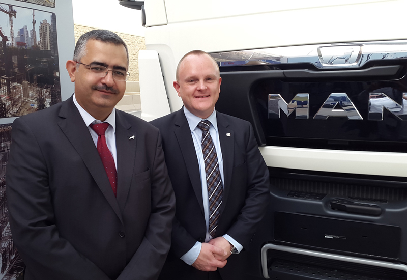 QIA’s Iyad Jaradat (left) with MAN’s Joerg Bauch (right). QIA’s Iyad Jaradat (left) with MAN’s Joerg Bauch (right).