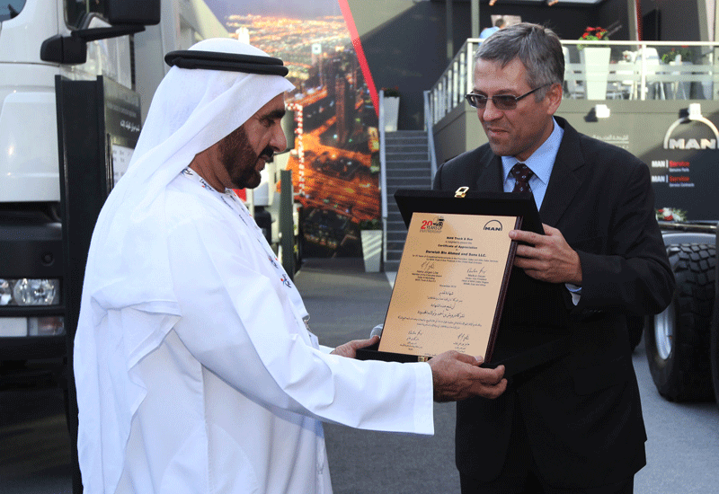 Geyer (right) presents Darwish (left) with certificate of appreciation on the opening day of The Big 5 2014. Geyer (right) presents Darwish (left) with certificate of appreciation on the opening day of The Big 5 2014.