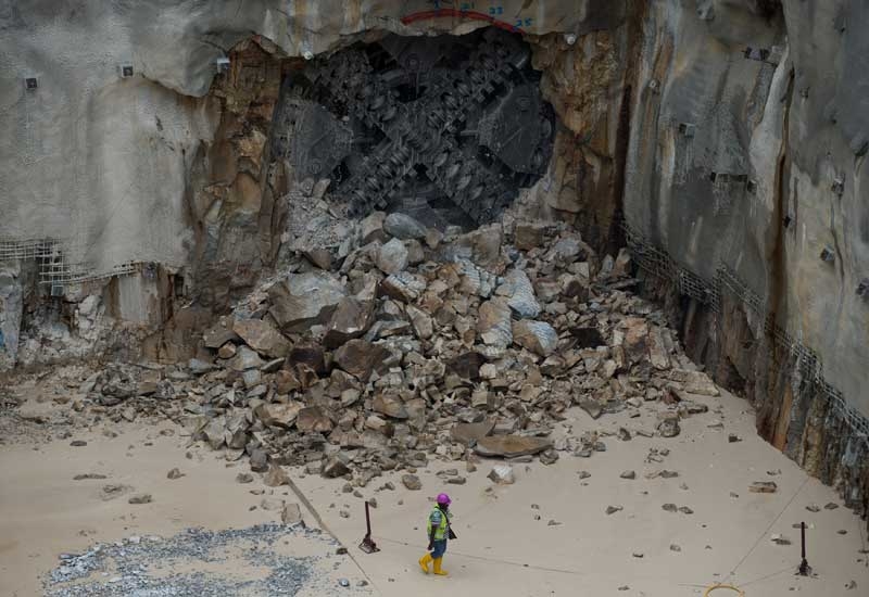 A tunnel boring machine at an MRT Corp site. Photo: MOHD RASFAN/AFP/Getty Images A tunnel boring machine at an MRT Corp site. Photo: MOHD RASFAN/AFP/Getty Images