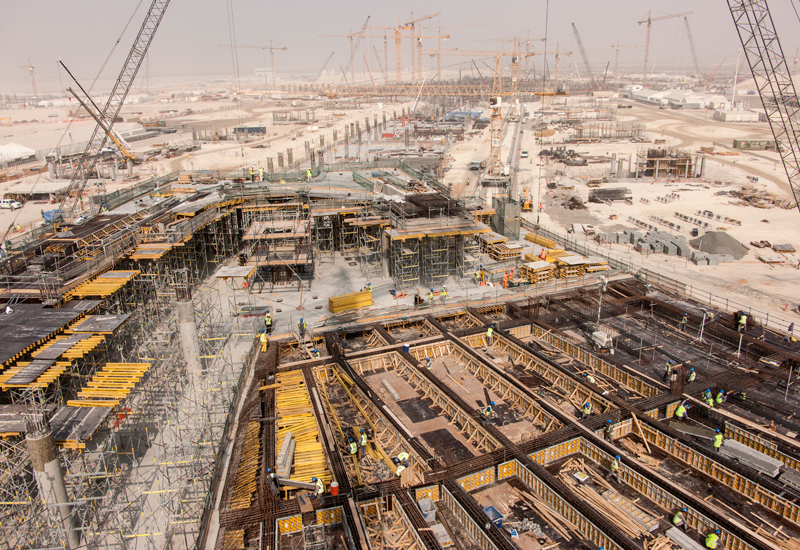 Construction work ongoing at the Midfield Terminal site. Construction work ongoing at the Midfield Terminal site.