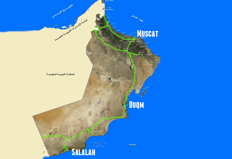 The Oman National railway network is 2,135km long. The Oman National railway network is 2,135km long.