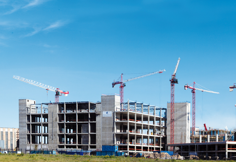 The 11-strong fleet of Potain tower cranes is helping to lift general construction materials at the Avia Park site. The 11-strong fleet of Potain tower cranes is helping to lift general construction materials at the Avia Park site.