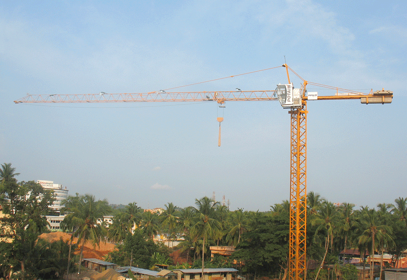 The 2.5-tonne tower crane is currently helping to build a convention centre at a Mangalore hospital. The 2.5-tonne tower crane is currently helping to build a convention centre at a Mangalore hospital.