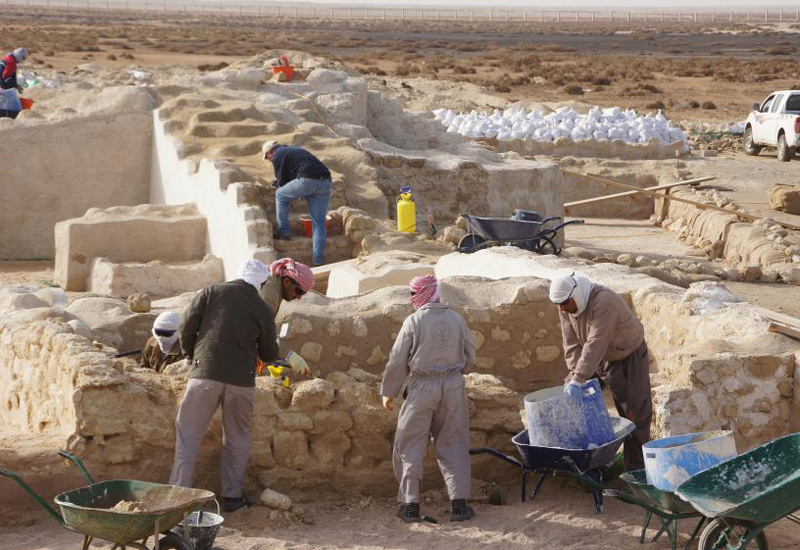 Conservation work on excavated remains in Al Zubarah, Qatar (Image: University of Copenhagen) Conservation work on excavated remains in Al Zubarah, Qatar (Image: University of Copenhagen)
