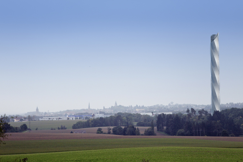 A CGI of the ThyssenKrupp test tower in Rottweil, Germany. A CGI of the ThyssenKrupp test tower in Rottweil, Germany.