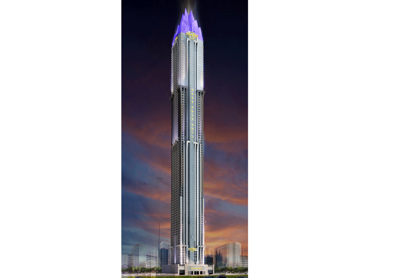 Hard Rock Hotel will take up the first 33 floors of the tower. Hard Rock Hotel will take up the first 33 floors of the tower.