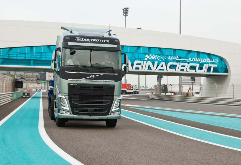 The new Volvo FH at the Yas Marina Circuit in Abu Dhabi. The new Volvo FH at the Yas Marina Circuit in Abu Dhabi.