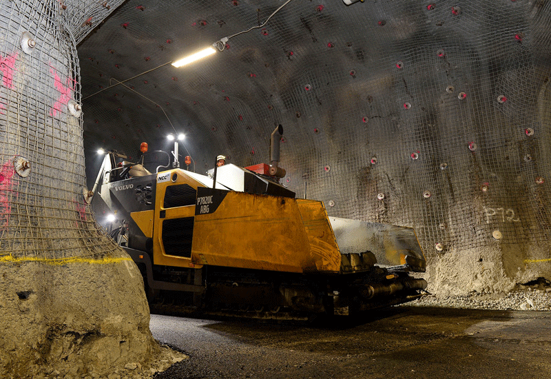 Volvo CE produced a P7820C tracked paver tailored for challenging paving applications approximately 1.5km beneath the surface of the Earth. Volvo CE produced a P7820C tracked paver tailored for challenging paving applications approximately 1.5km beneath the surface of the Earth.