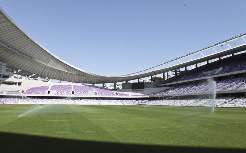 The sprinkler system was specially installed by a sub-contractor that has also worked on Real Madrid's Bernabeu Stadium. The sprinkler system was specially installed by a sub-contractor that has also worked on Real Madrid's Bernabeu Stadium.
