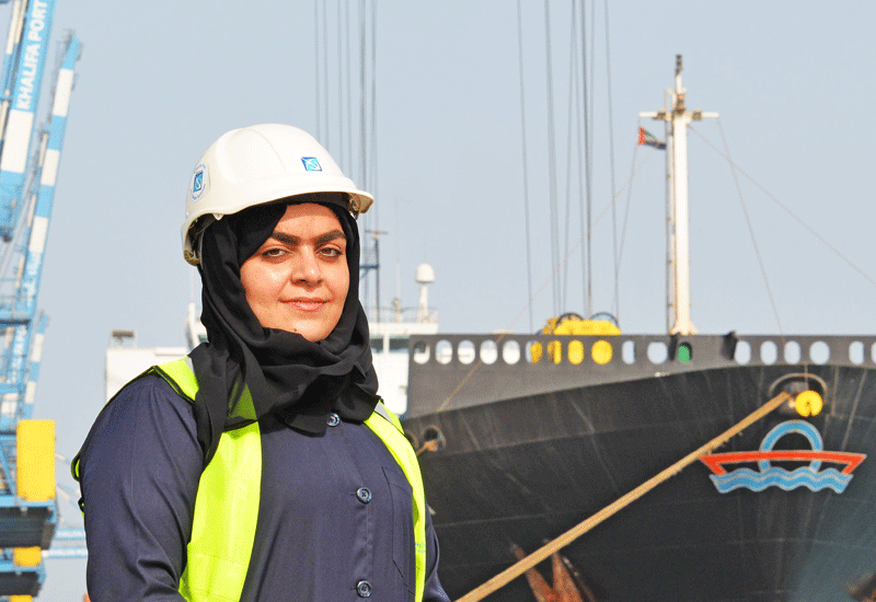 Ayesha Hassan AbdulRahman Al Marzooqi: the UAE's first female crane operator. Ayesha Hassan AbdulRahman Al Marzooqi: the UAE's first female crane operator.