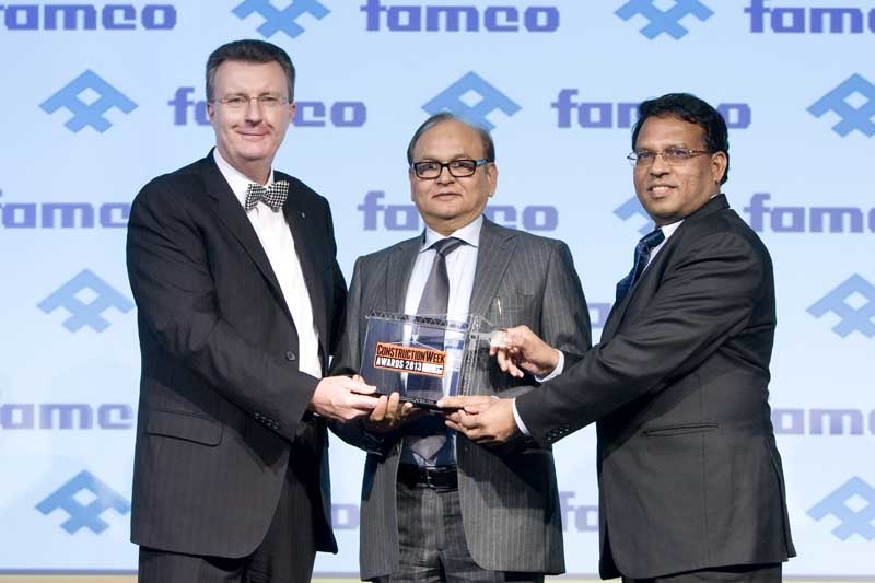 FAMCO MD Paul Floyd (left) hands award to ETA Star's A K Saksena (centre) and K S Shah Ali (right). FAMCO MD Paul Floyd (left) hands award to ETA Star's A K Saksena (centre) and K S Shah Ali (right).