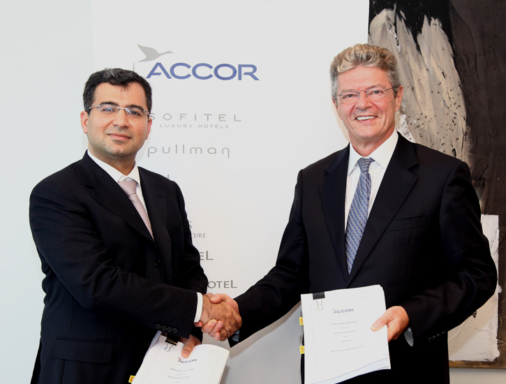 Darshan Hiranandani, managing director of the Hiranandani Group and Christophe Landais, chief operating officer for Accor HotelServices Middle East. Darshan Hiranandani, managing director of the Hiranandani Group and Christophe Landais, chief operating officer for Accor HotelServices Middle East.